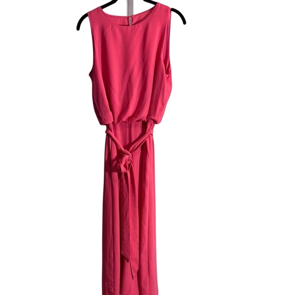 Vince Camuto Dress Size 8 Pink Sleeveless Maxi Tie‎ Waist Party - Picture 1 of 6